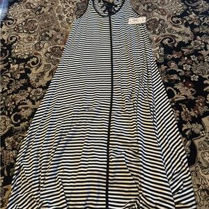 a.n.a Black and White Striped Maxi Dress